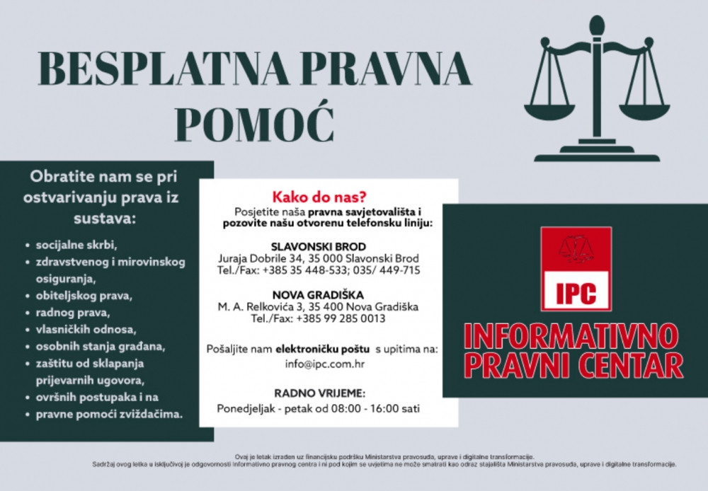 Besplatna pravna pomoć u Požegi 28. svibnja 2026.