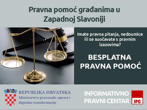 Besplatna pravna pomoć u Požegi 17. rujna 2026.